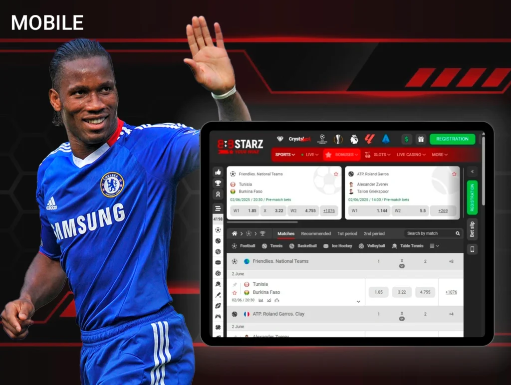 All 888Starz players can play from a mobile device