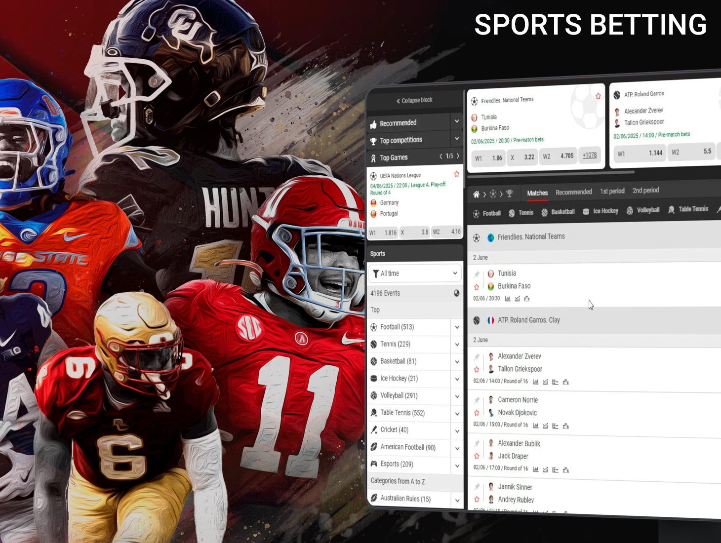 The best sporting events are only available to you on the 888Starz platform